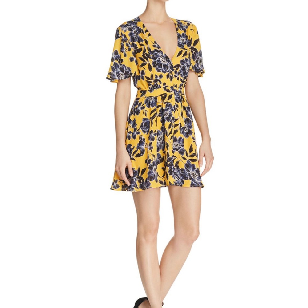 Beautiful blue and yellow floral dress!